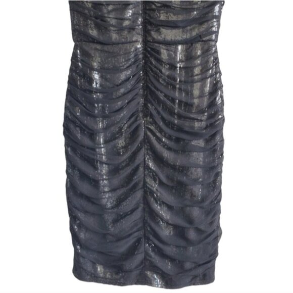 Tadashi Shoji Black Silk Sequin Sheath Dress Size 4 - Picture 6 of 11